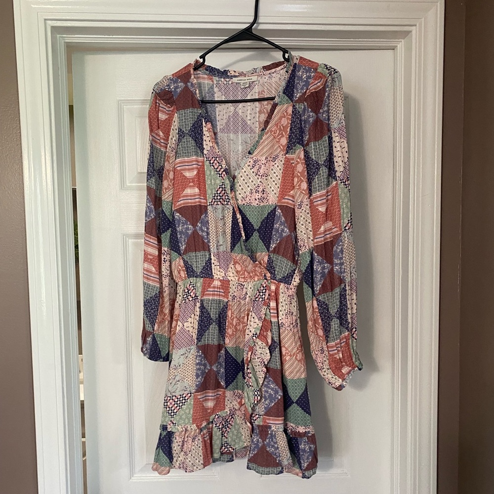 American Eagle Long Sleeve Wrap Dress